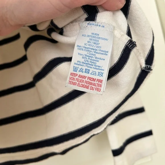 Boden Striped Gold Shimmer Collar Top - Picture 8 of 12